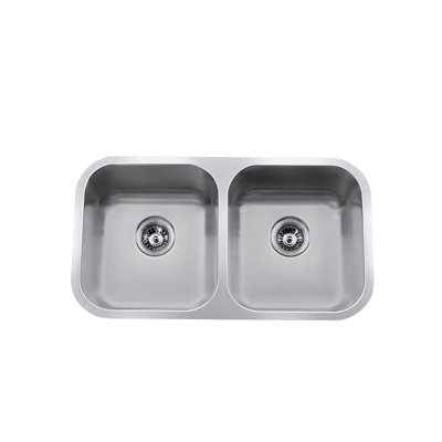 Évier de cuisine à double cuve encastrable avec accessoires L 32 po x l 18 po