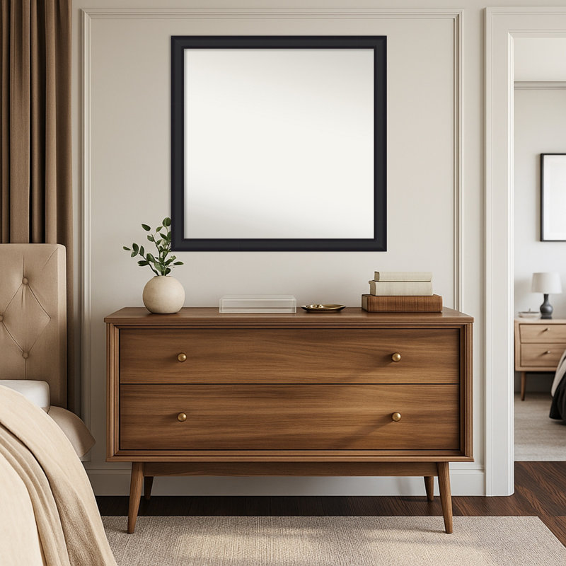 Miroir mural Oliver, 29 po x 29 po, Noir