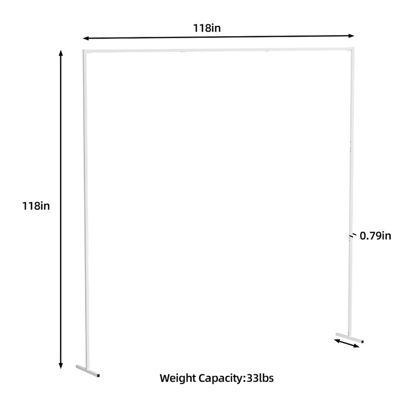 Tonnelle en fer 118 po x P 0,79 po, White, H 118 po x l 118 po