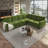 118" Oversize Convertible Sleeper Sofa With Nailhead Trim, Upholstered Sofa Couch With Pull-Out Bed-60051019