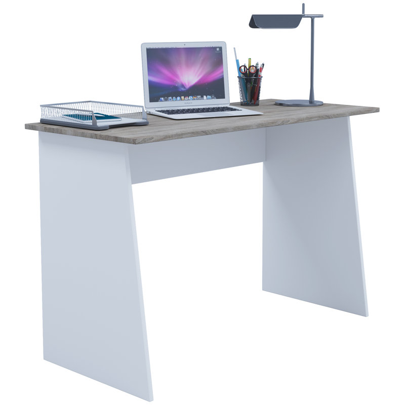 Masola Desk Shell, White/Sonoma Oak, 74 cm H x 80 cm W x 50 cm D