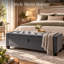 Velvet Upholstered Bench-1557651648