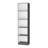 5-Shelf Slim Bookcase - Matt Gray And White For Organized Homes Modern White, Accessory Rack