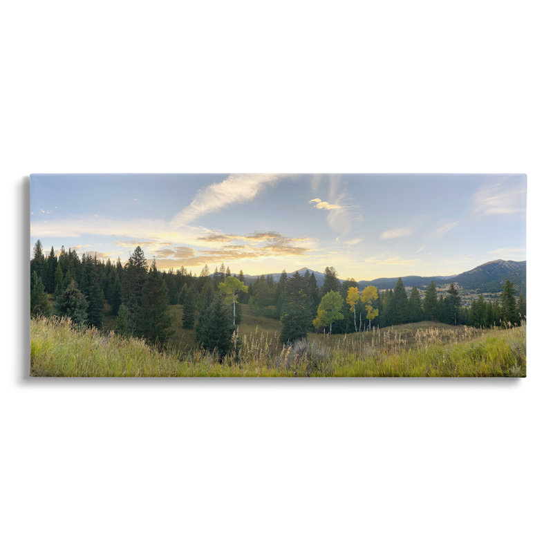 Paysage panoramique dans le Montana par Emily Navas - photographie, H 13 po x l 30 po x P 1,5 po, Toile tendue