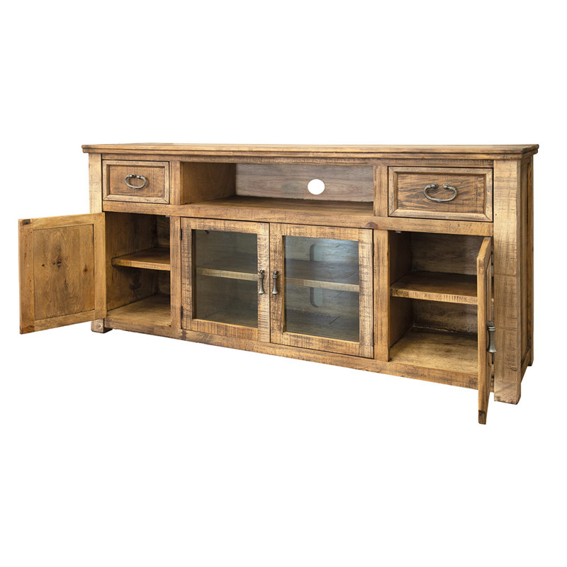 Meuble télé avec 2 tiroirs et 4 portes Everby, 70"