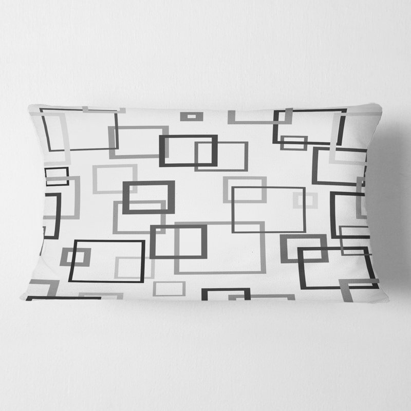 Coussin décoratif abstrait imprimé rétro rétro II - Mid-Century