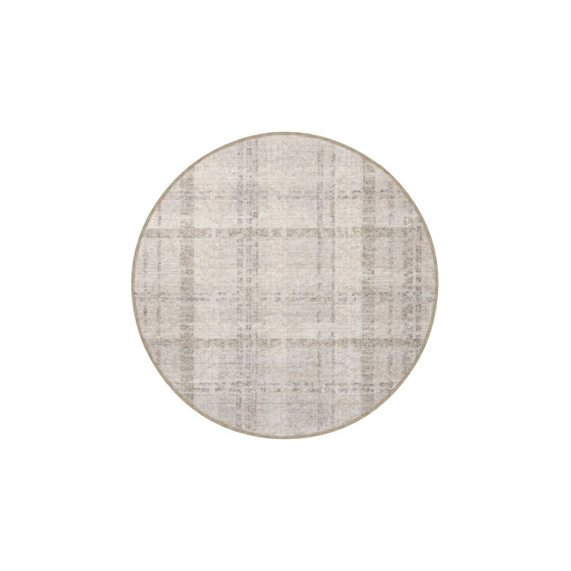 Cream Geometric Woven Base Washable Carpet, Runner 2'6" x 6'7"