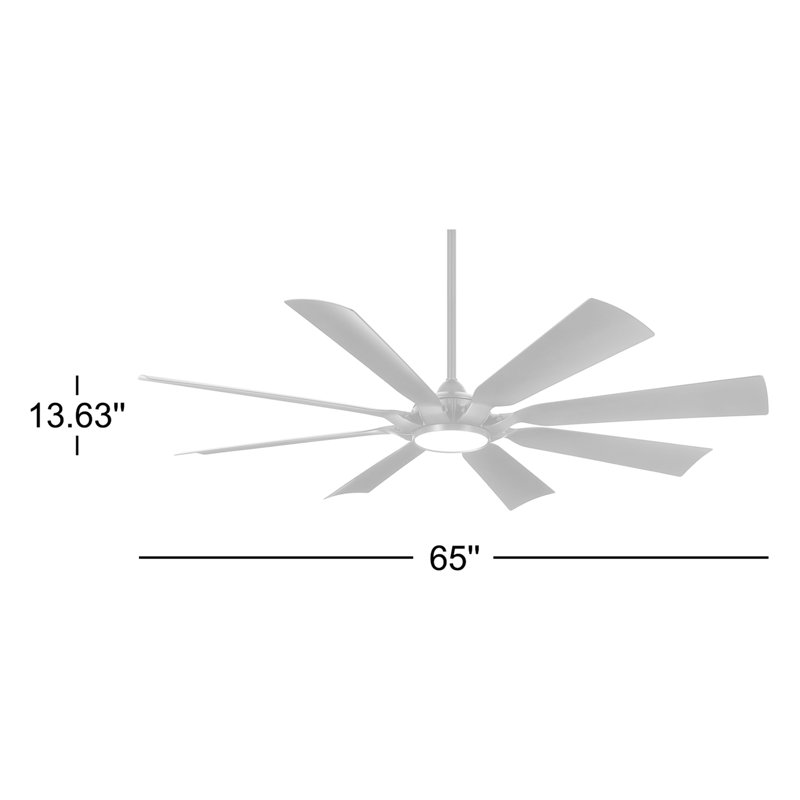 65'' Ceiling Fan with LED Lights, Coal