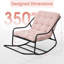 Chaise berçante d'extérieur pour patio avec coussin amovible et repose-pieds-721786965