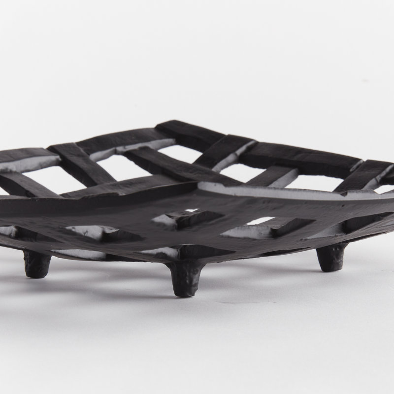 Belita Decorative Square Tray, Black