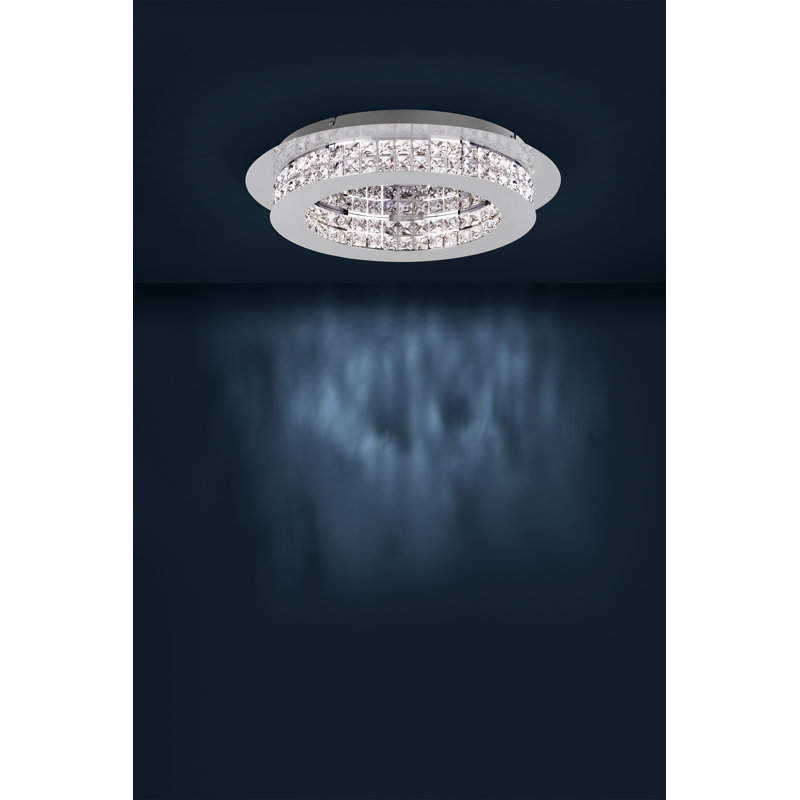 Levan Glass Flush Mount, Chrome