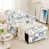Coton floral blanc / vert est en rupture de stock
