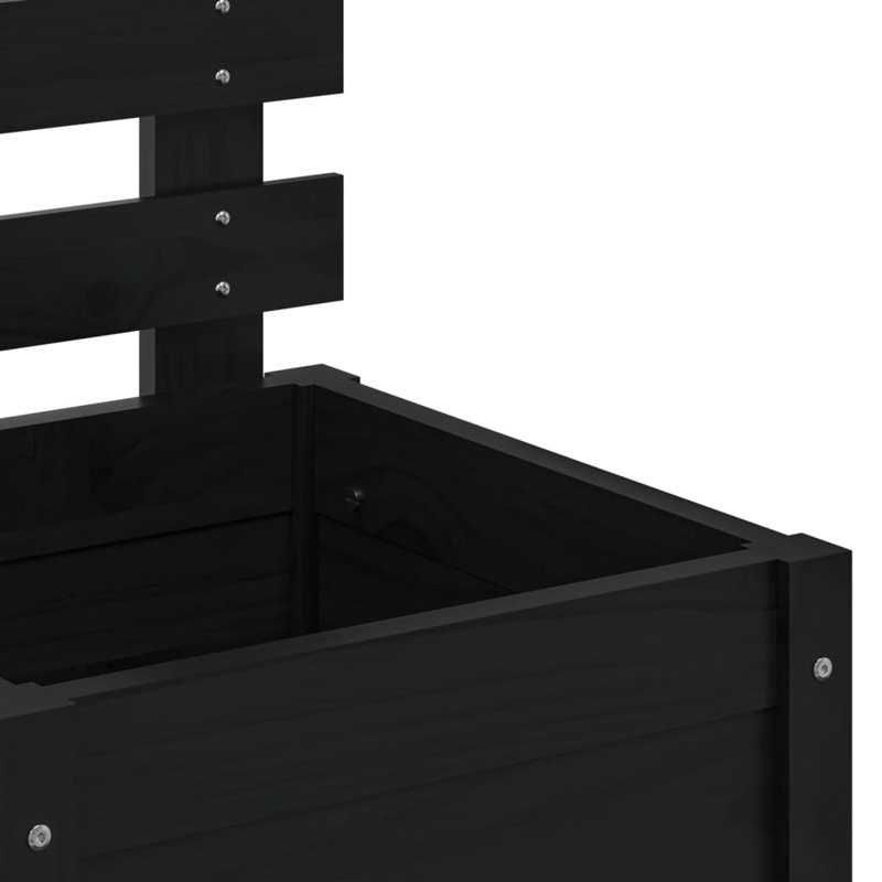 Addelin Wood Planter Box, 114cm H x 39cm W x 39.5cm D, Black