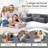 Praylow 119.68"W Chenille Modular Sectional-1042088885