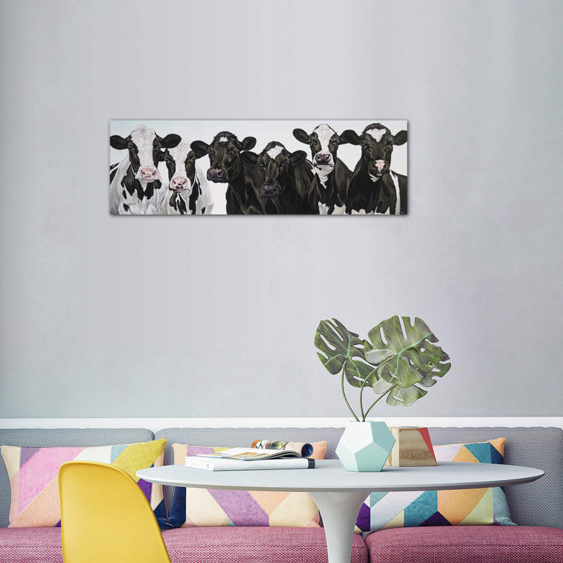 «Herd Of Cows» par Clara Bastian - Estampe numérique sur toile tendue avec châssis panoramique, Sans cadre, Toile tendue