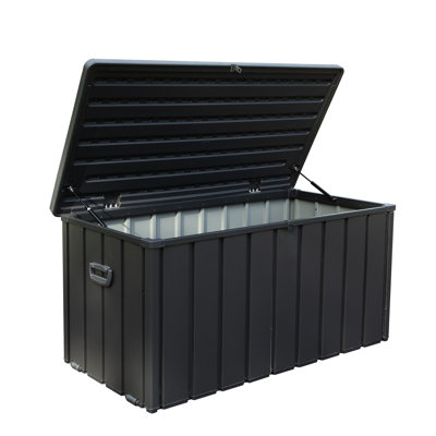 Bac de rangement pour terrasse 100 gallons - Étanche, verrouillable pour les outils de jardin et les articles de plage