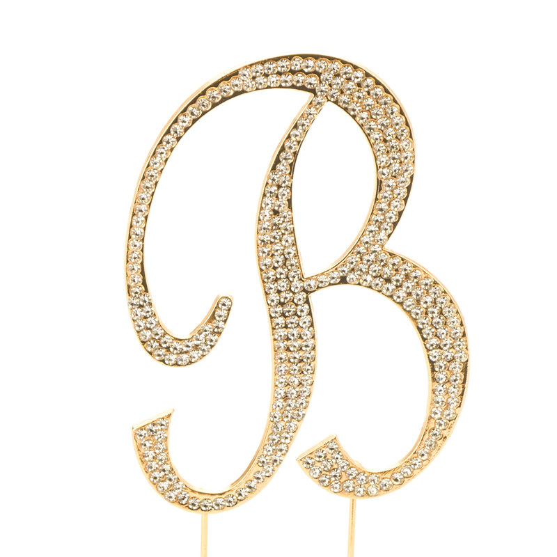 Surmatelas à gâteau "b" rhinestone, Or