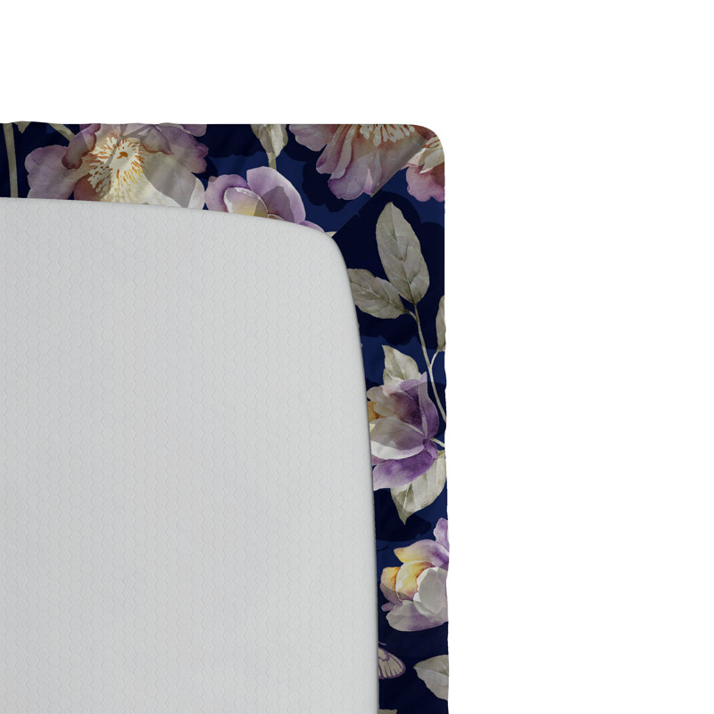 Drap-housse Ambesonne, Drap-housse pour lit simple TG, Mauve, gris, kaki, crépuscule / floral