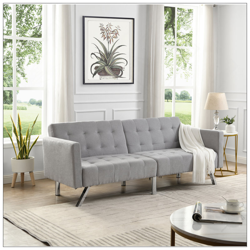 Canapé-lit Canapé-lit convertible gris clair pliable, Gris clair