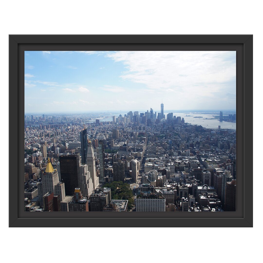 Gerahmter Kunstdruck New York City Panorama auf Papier