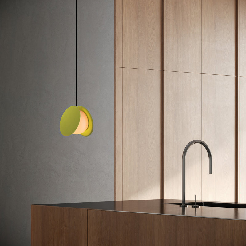 Pendulum Pendant Light, Black, Blossompink, 14" H x 9.69" W x 8.03" D
