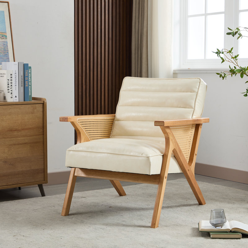 Briceyda Upholstered Armchair, Briceyda White Leather