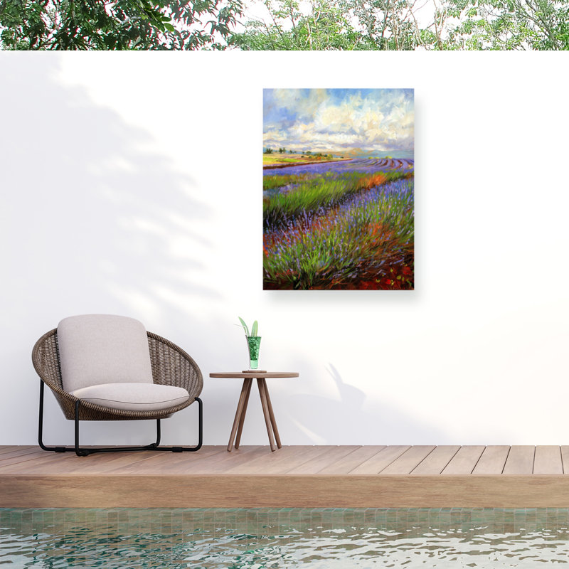 Toile extérieure David Stribble Lavender Field, H 14 po x l 19 po