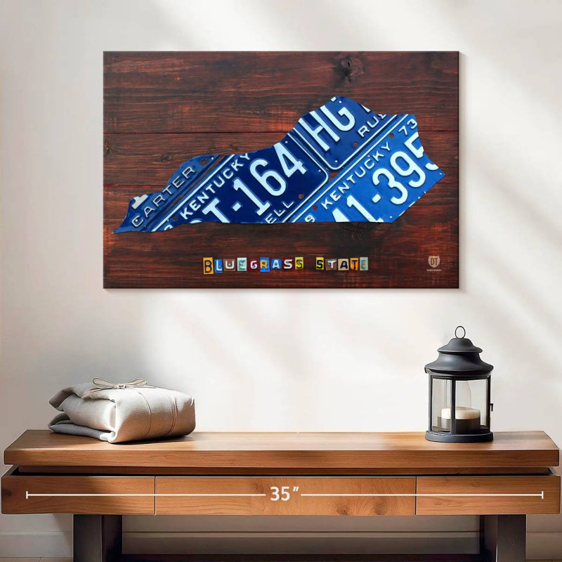Kentucky Licence Plate Lennon, 16" H x 24" W