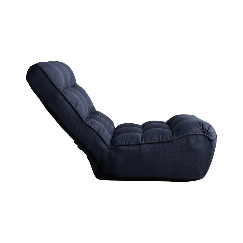 Fauteuil inclinable en métal pour le salon - dossier à 4 compartiments bleu chambre à coucher pliante élégante et confortable bleu marine