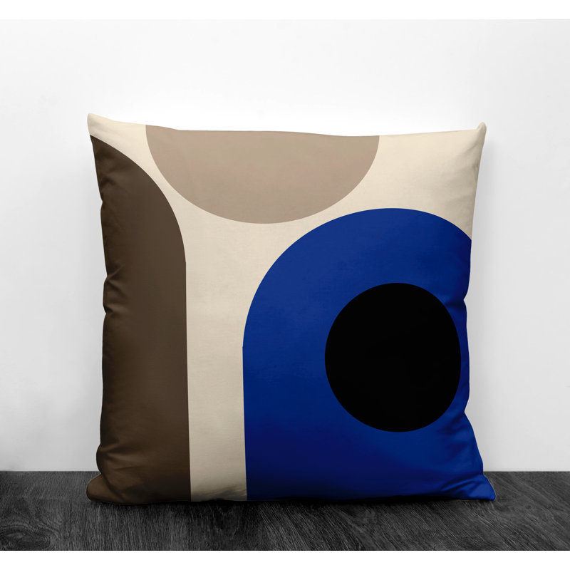 Coussin intérieur / extérieur en polyester filé Yenz, 19 po x 19 po, Bleu marine