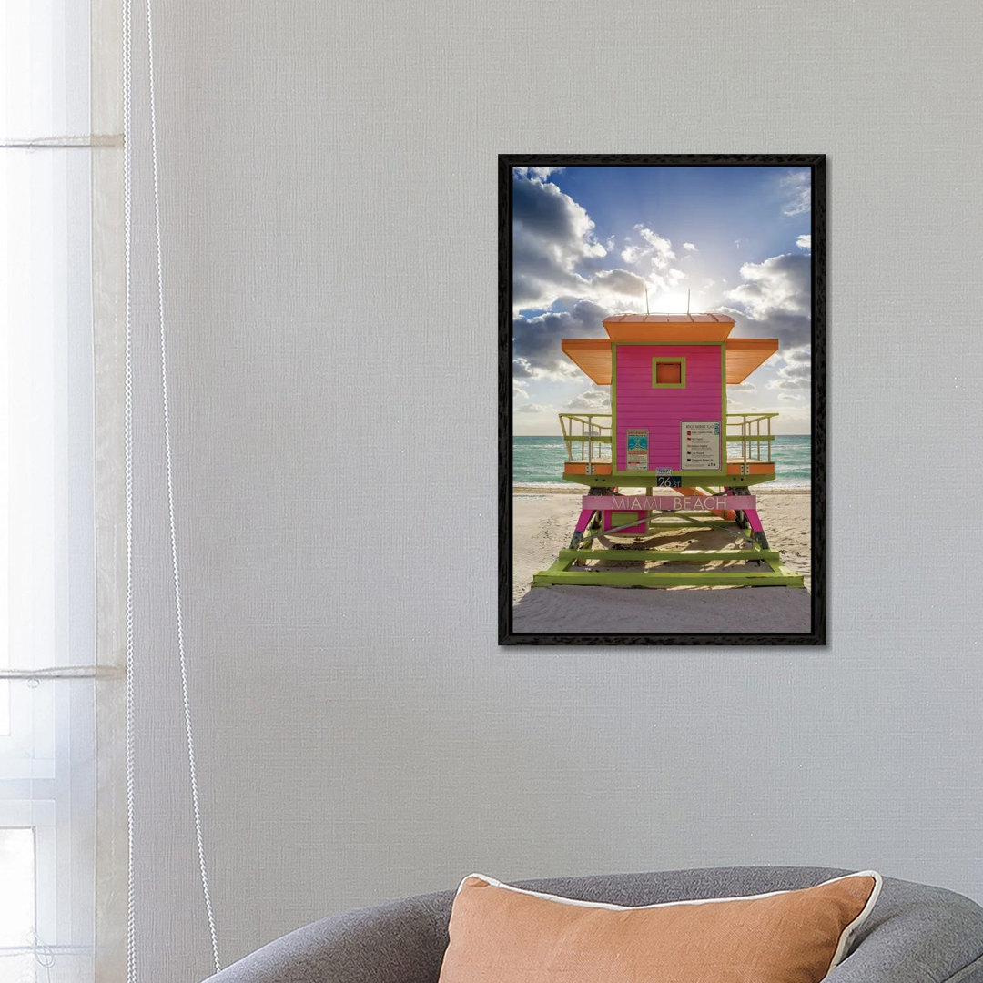 Pink Lifeguard House Vertical, Miami Beach, Florida