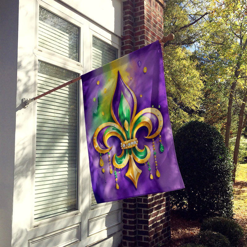 Fleur de lis Mardi Gras House Flag