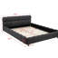 Lit plateforme tapissier en tissu pour style moderne, profil bas, motif quadrillé, matériaux, assemblage requis, structure profilée, tissu de revêtement en jute-590997916
