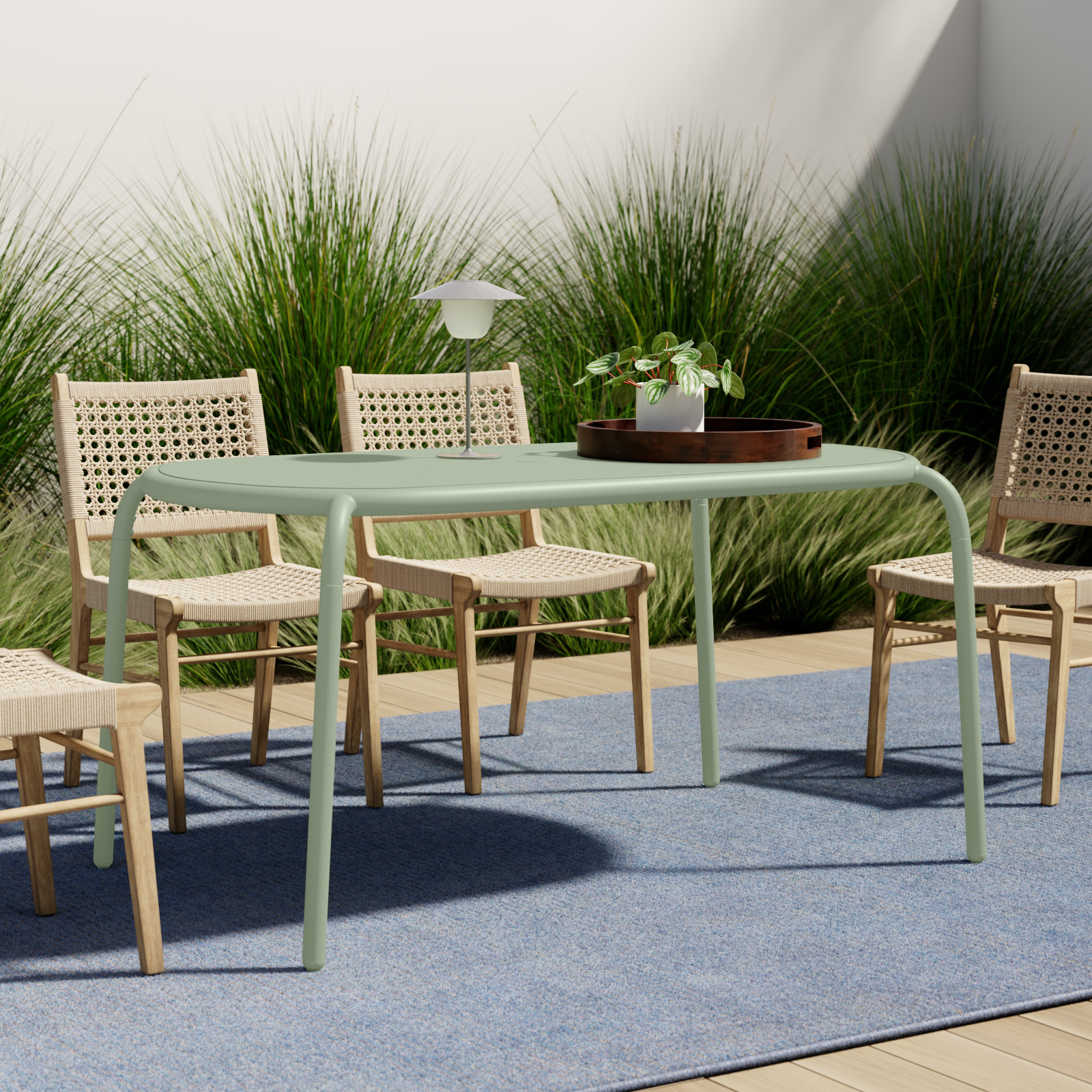 Toni 63" Patio Dining Table, Mist Green