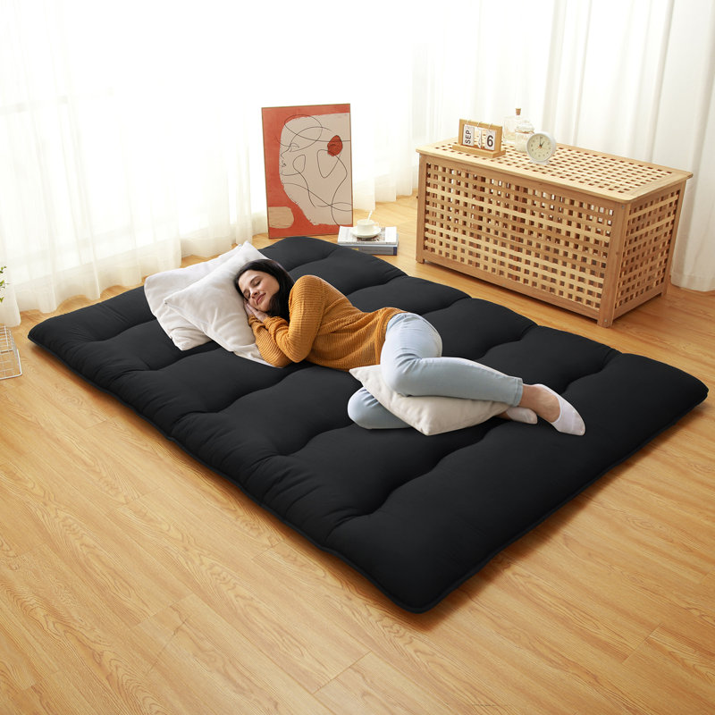 Matelas de futon japonais, Noir, noir, noir, noir, Lit double