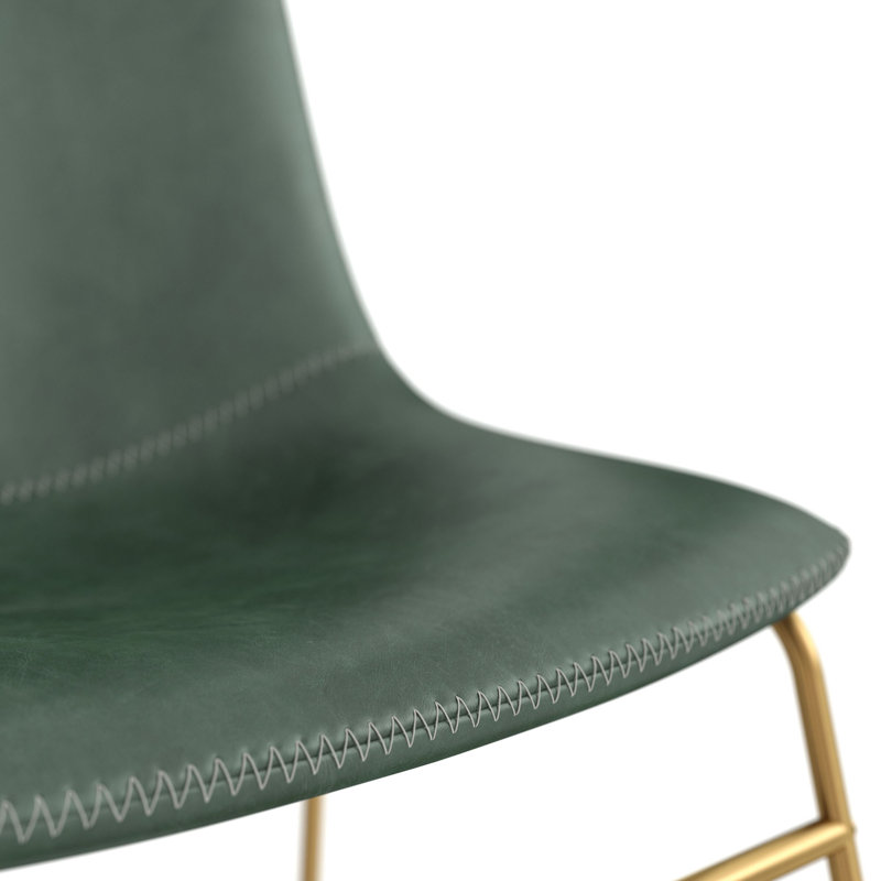 Chaise d'appoint en cuir Nia Vegan, Or, Cuir végétalien vert