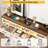 Karlea 63" Farmhouse 9 Drawer Dresser,Long Dresser TV Stand With LED Lights & Charging Station,Chest Of Drawers-1836453652