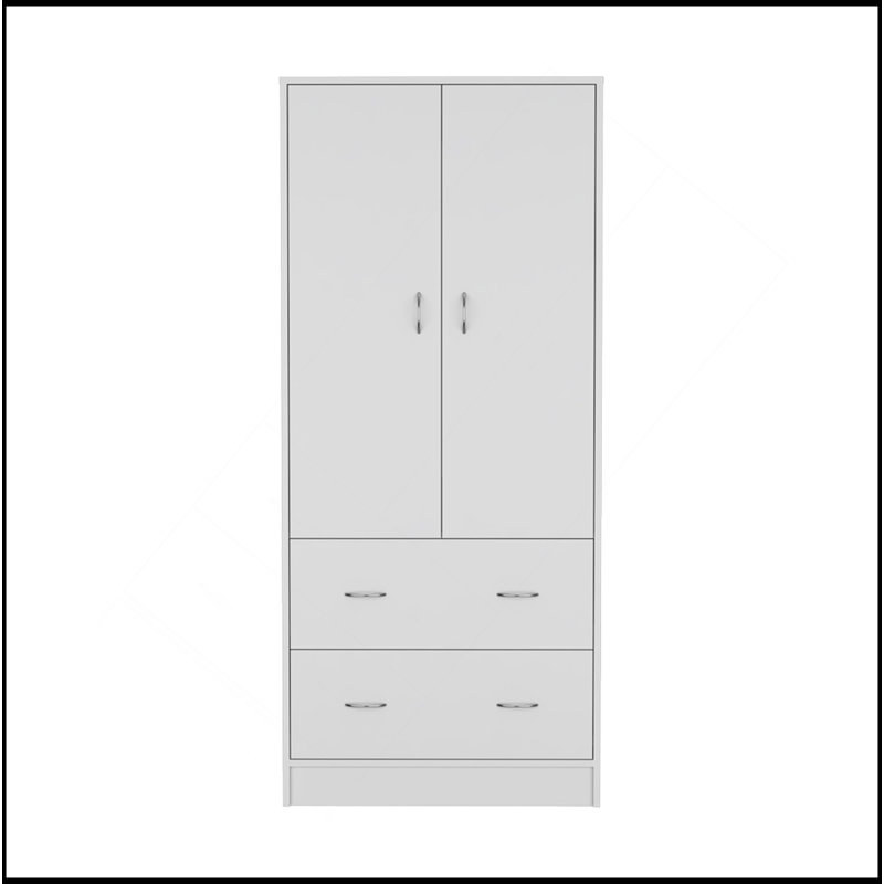 Armoire Edie, chambre à coucher, blanc, Blanc
