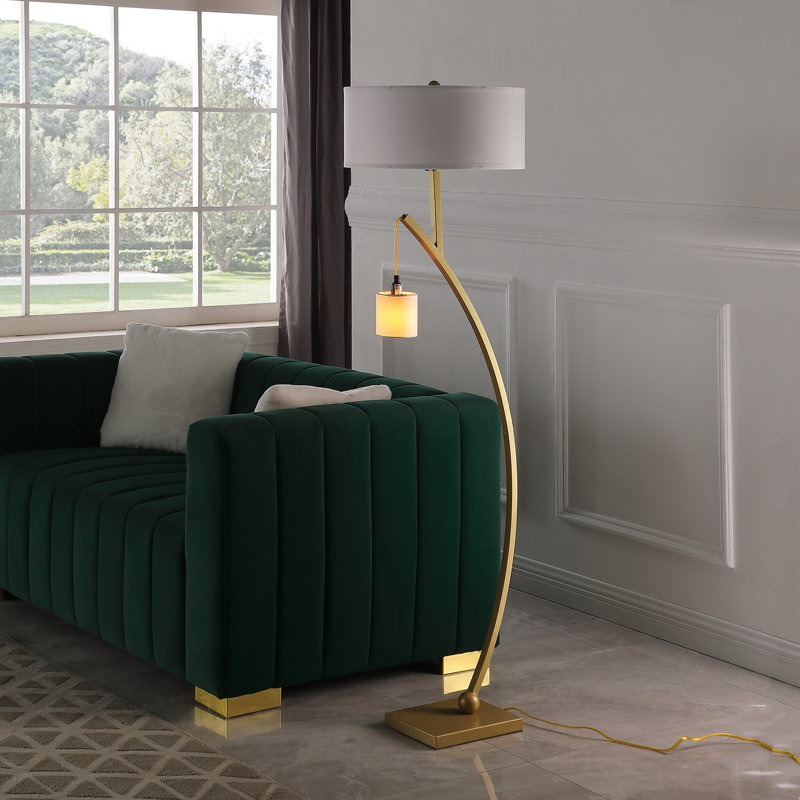 Lampe sur pied en métal 59 po, Doré