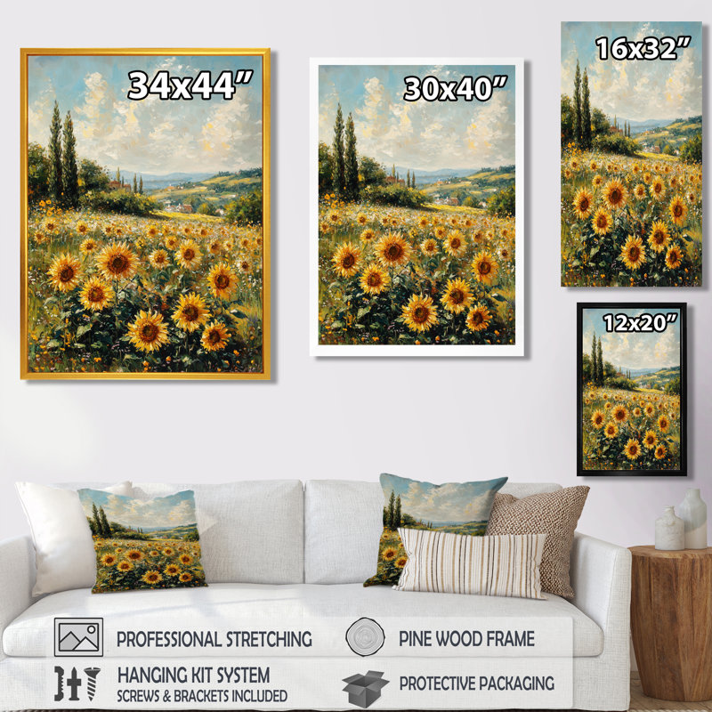 Domantas - Floral Canvas Wall Art, Toile tendue, Ne s’applique pas, H 32 po x l 24 po