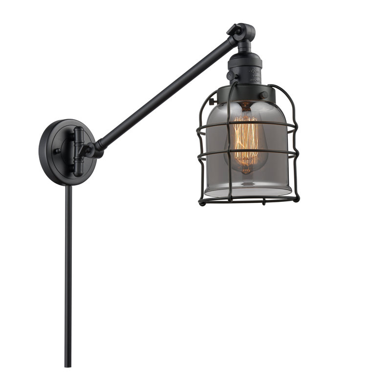 Koa Plug-in Swing Arm Sconce, Plated Smoke, Matte Black, Incandescent
