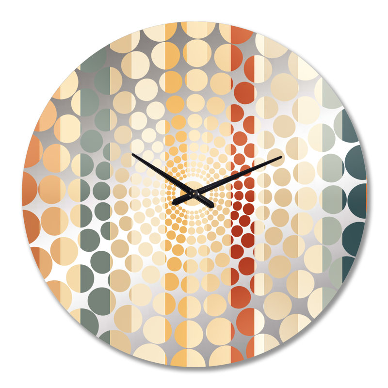 Beige And Brown Striped Pattern Serenity - Striped  Wall Clock, Extra Large