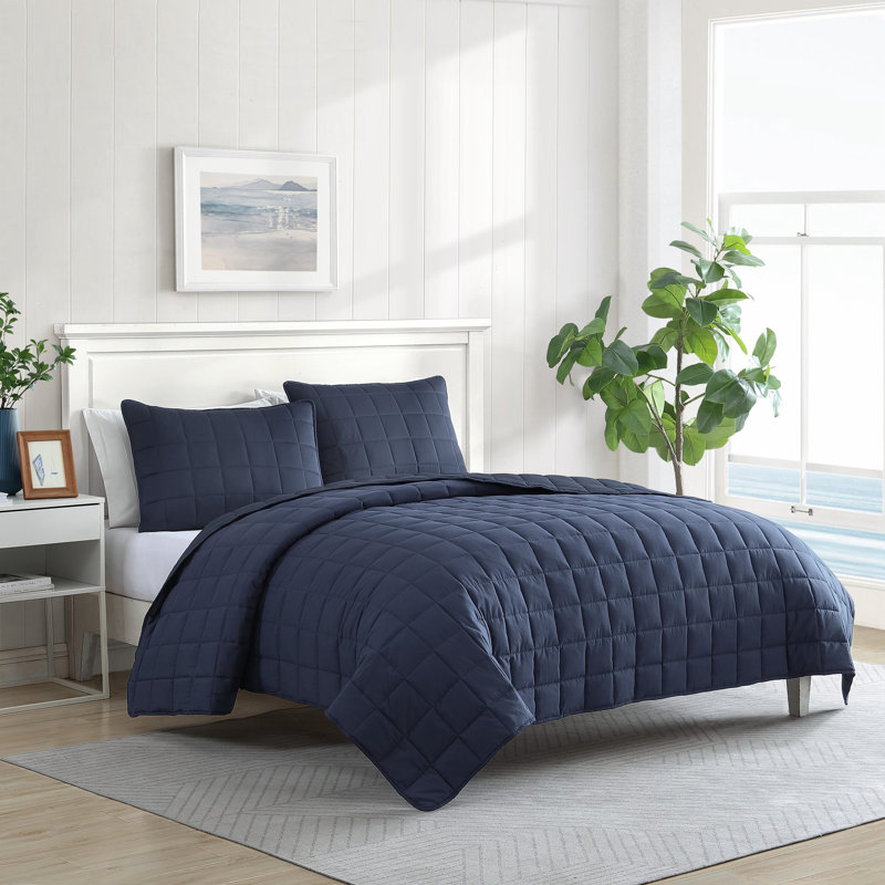 Ensemble de courtepointe réversible Nautica, Bleu, Courtepointe très grand et 2 très grandes taies 
