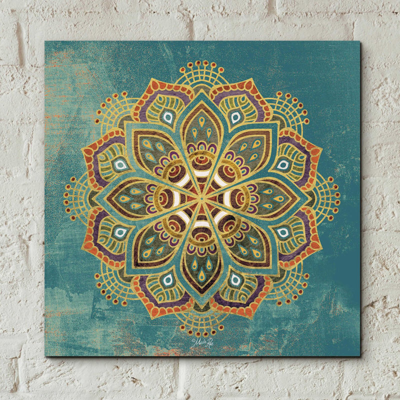 «Boho Medallion I» par Marla Rae, art mural en verre acrylique, H 12 po x l 12 po x P 0,13 po