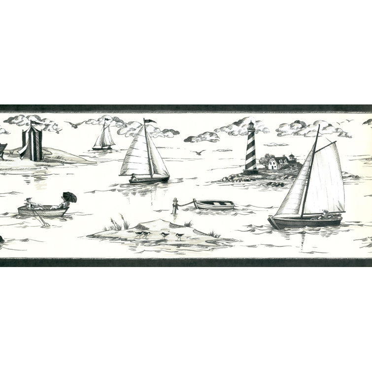 beach hut wallpaper border