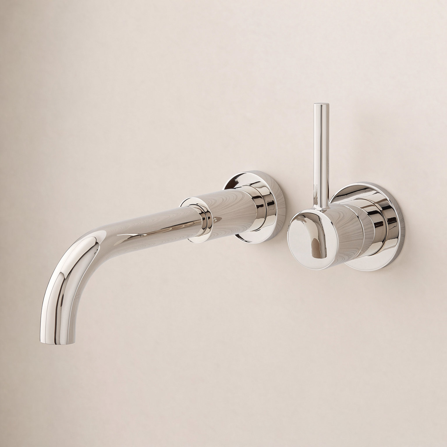 Lexia Wall-Mounted Widespread Bathroom Faucet, Polished Nickel