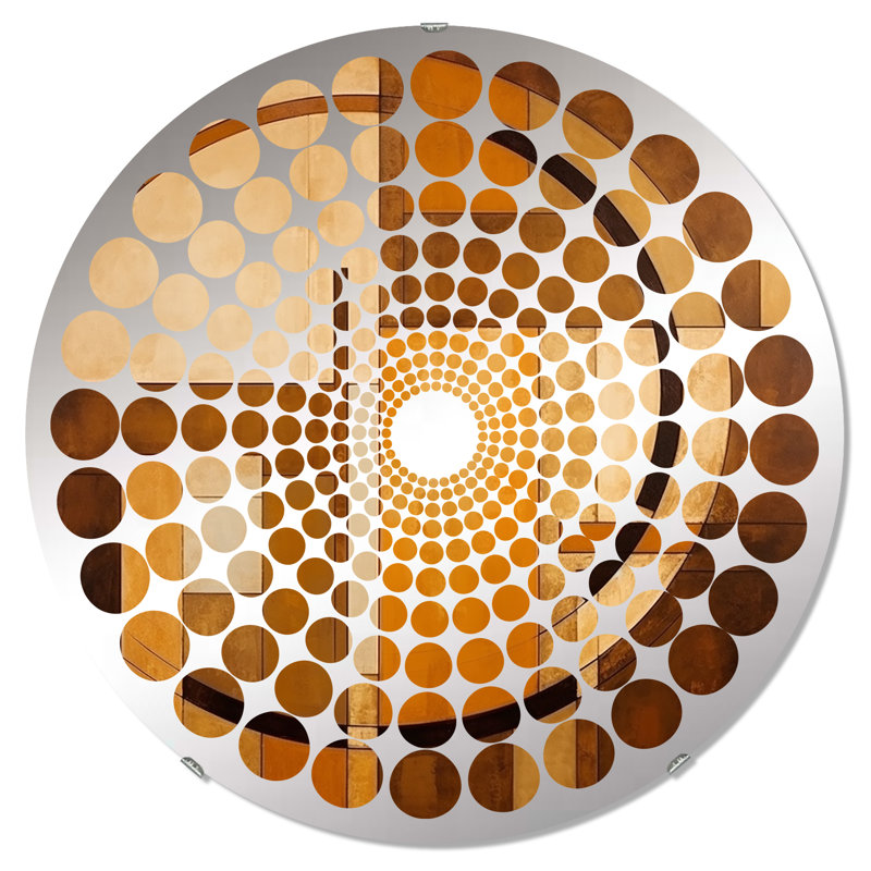 Miroir décoratif bronze brillant Symetry VI - Radial Dot MIR105896 C, 23,6 po x 23,6 po