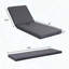 Chaise longue en bois d'acacia avec dossier réglable à 6 positions et coussin gris foncé-434493389