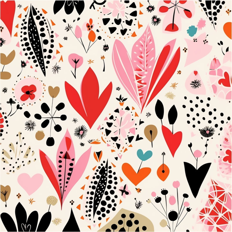 Rideaux de fenêtre Maximalist à motif floral abstrait - 2 panneaux, L 40 po x L 84 po