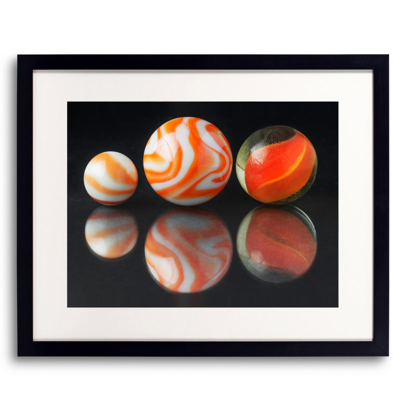 Marbles Print by Philippe Monthoux, Black Single Picture Framed Paper, White, 32" H x 41" W x 1.25" D